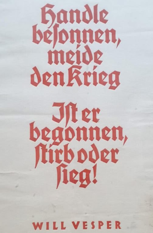 Handle besonnen, meide den Krieg